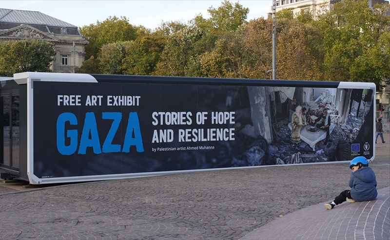 Gaza's Ahmed Muhanna Ran Out of Canvas, So He Painted the Aid Boxes