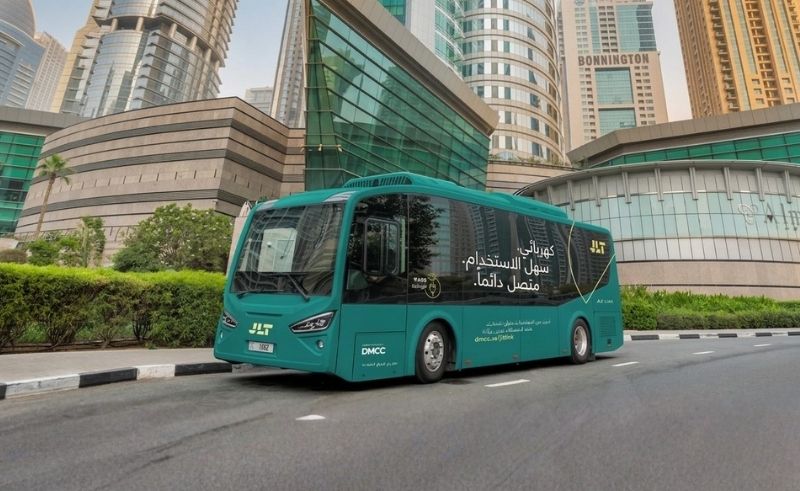 JLT Link Electric Bus Begins Service in Dubai With Free Rides