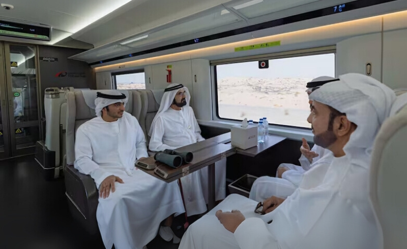Sheikh Mohammed Tests Etihad Rail Route From Dubai to Fujairah